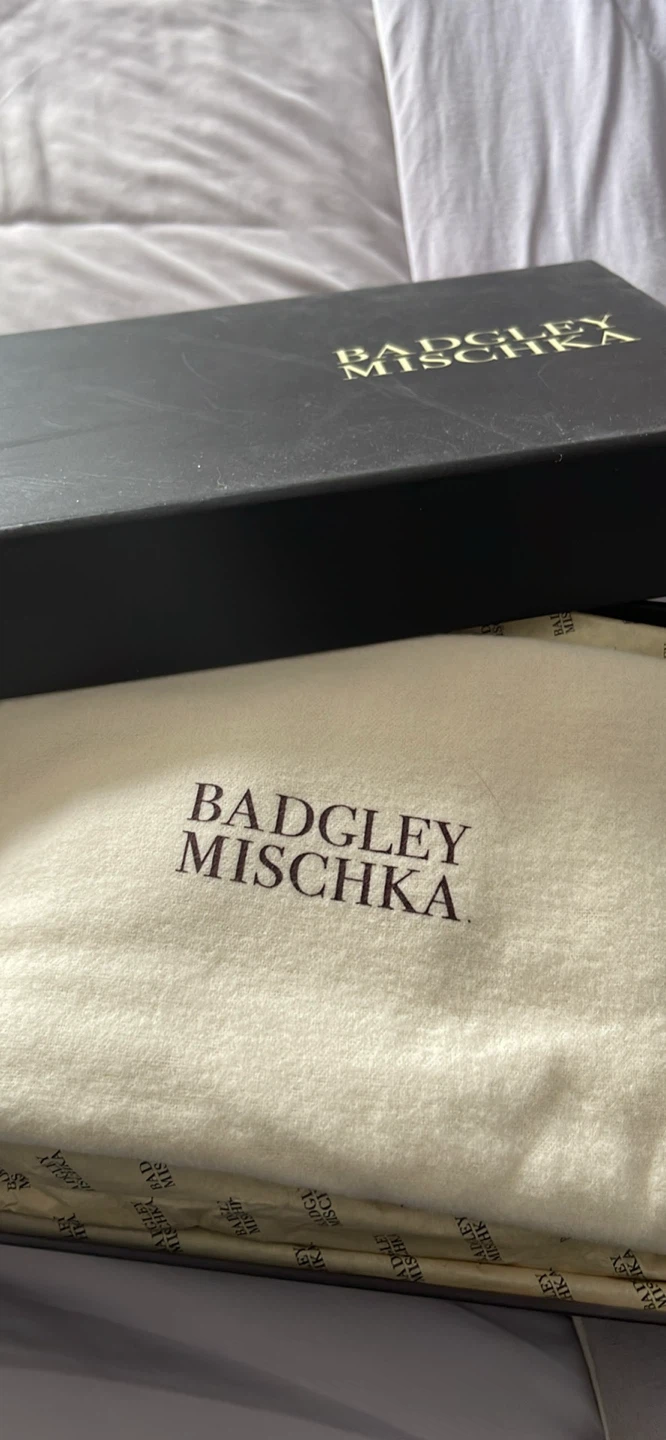 Badgley Mischka Embellished Silver Flat with Dust Bag and Box - photo 5
