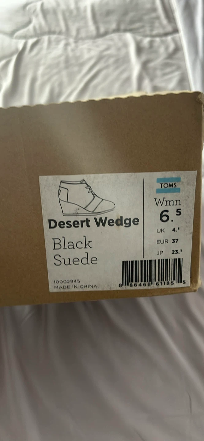 TOMS Desert Wedge Black Suede Boots - Women's Size 6.5 - photo 3