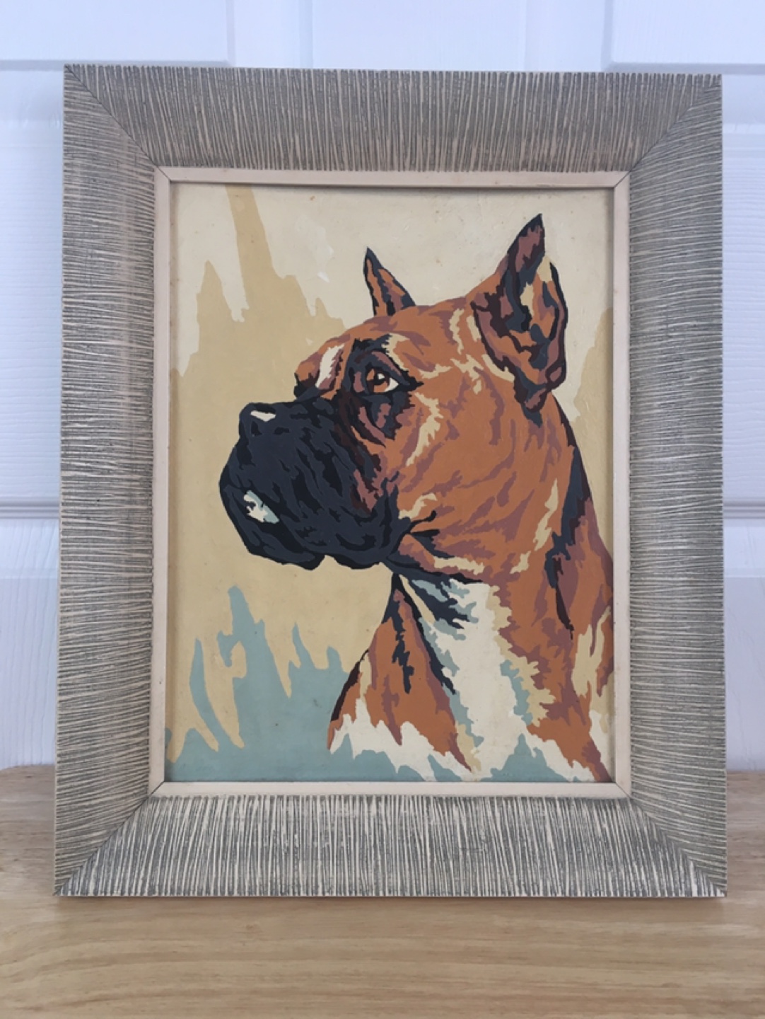 Bull Dog Paint By Number Completed