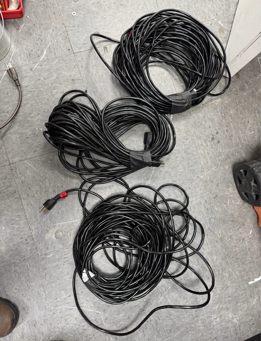 Black Extension Cords (3 pcs 80 Feet Long)