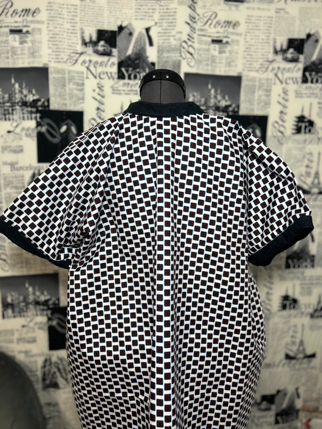 Kimono style Short Bubus with checkered pattern - photo 2
