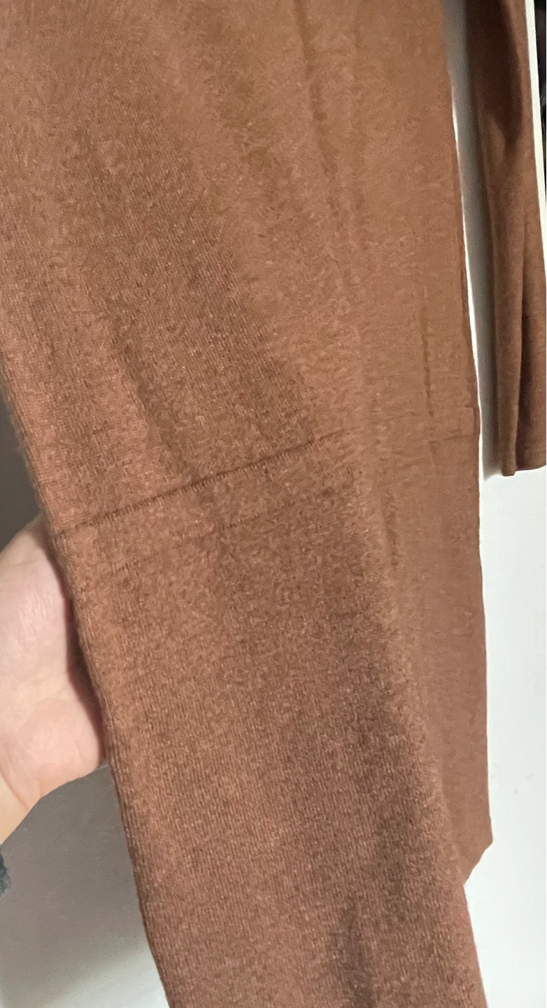 Designer Brown knit dress with black trim, Size M - photo 4