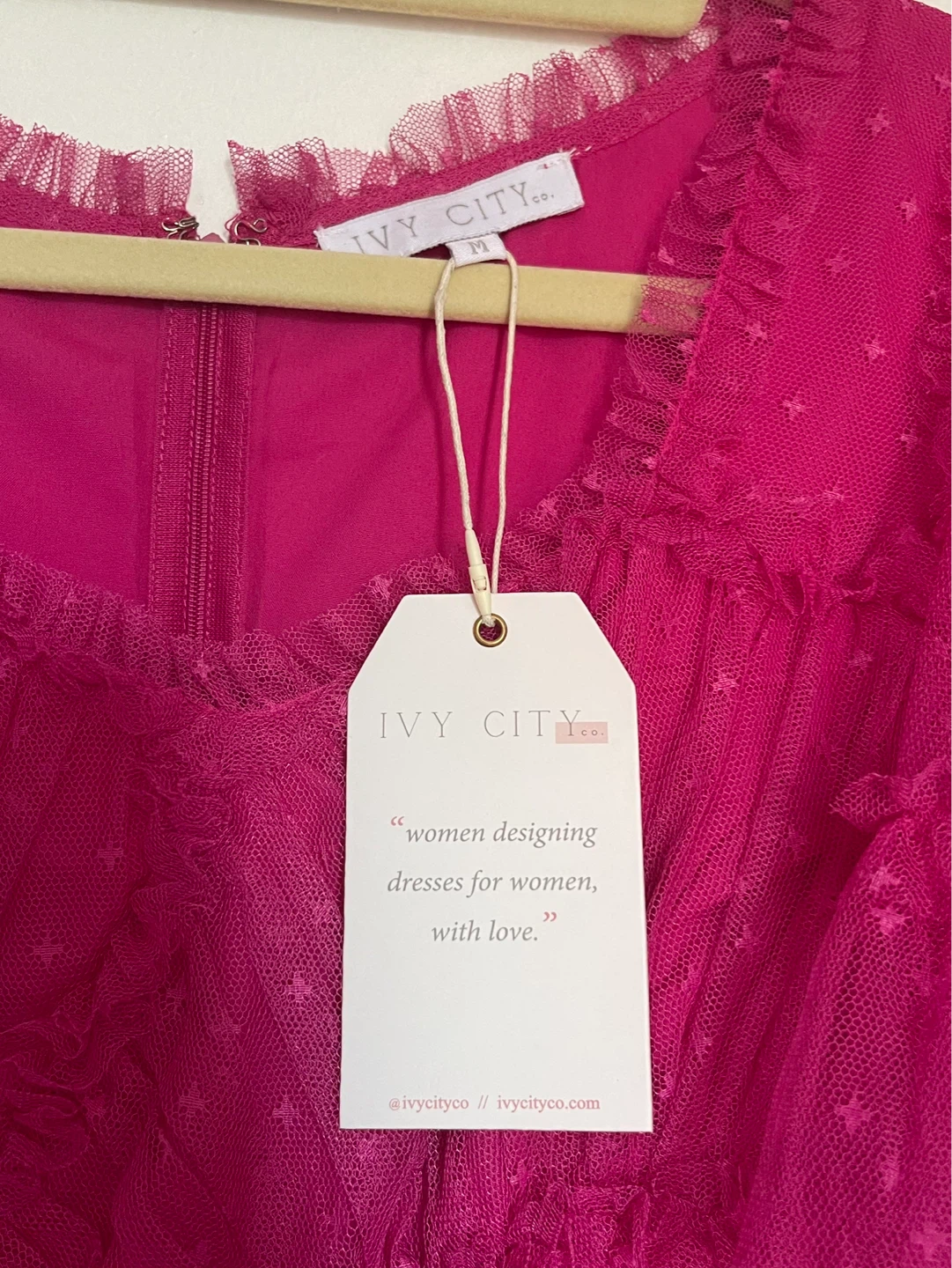 Ivy City Pink Tulle Ruffle Dress Size Medium - photo 3