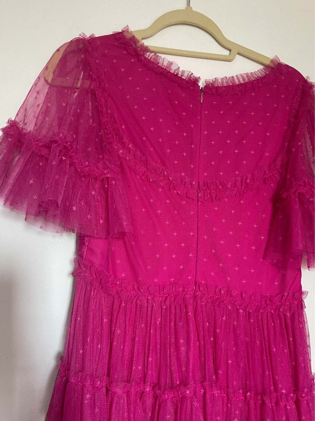 Ivy City Pink Tulle Ruffle Dress Size Medium - photo 4