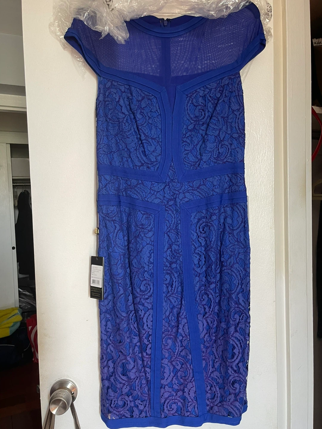 Tadashi Shoji Lace Sheath Dress - Lapis Blue - Size 6