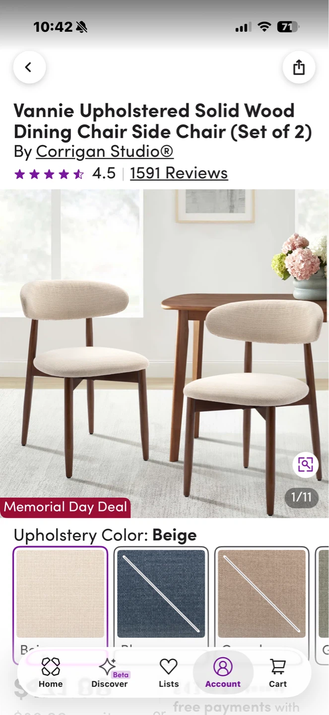 Corrigan Studio Upholstered Solid Wood Dining Chair Set of 4 - photo 3