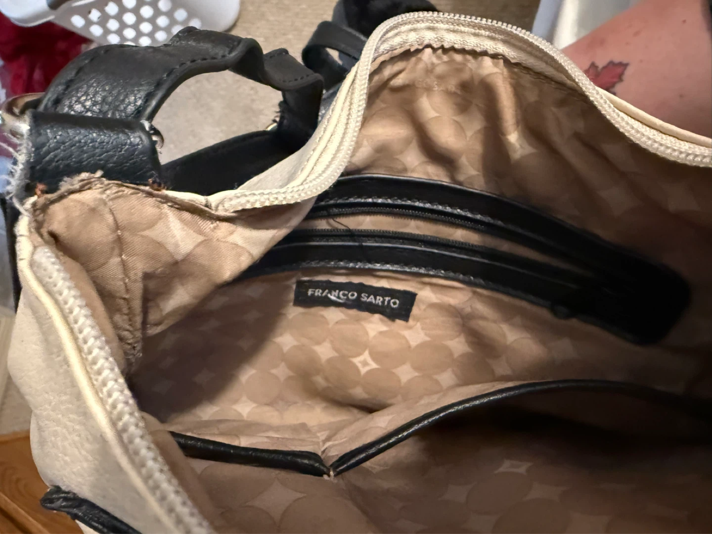 Franco Sarto Tan and Black Crossbody Purse - photo 4