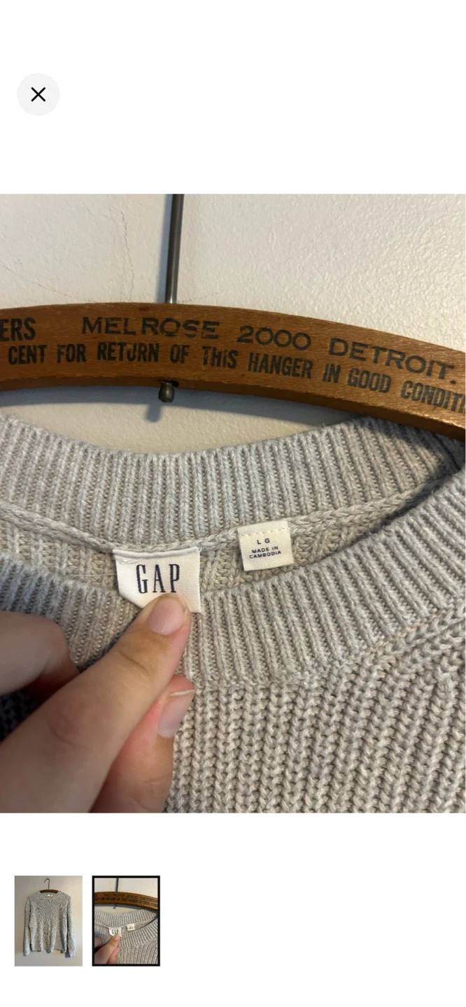 GAP Grey Ribbed Knit Sweater - Size L - photo 2