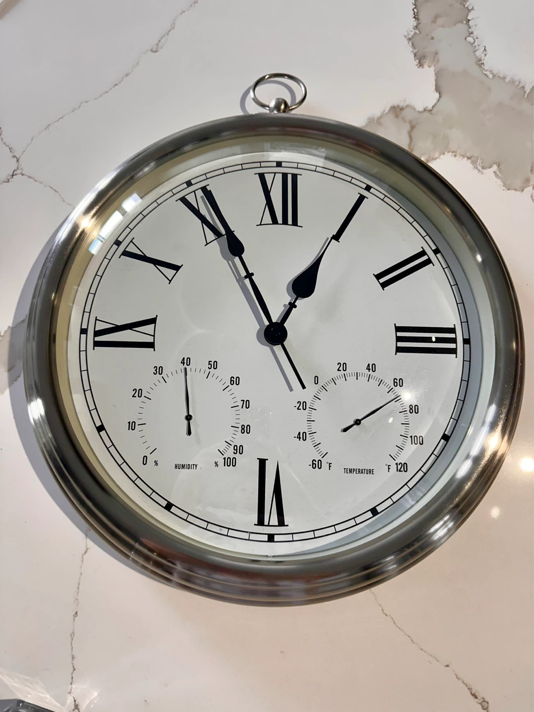 Pottery Barn Wall Clock with Thermometer & Hygrometer