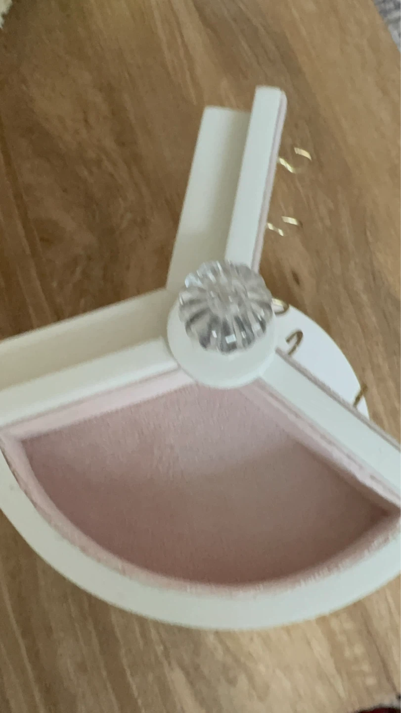 White Corner Jewelry Organizer with Pink Velvet Lining - photo 4
