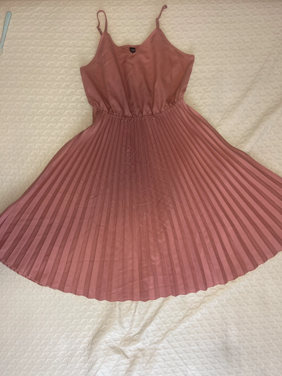 Pink Pleated Camisole Dress