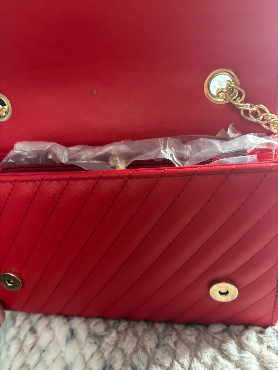 Yves Saint Laurent Red Chevron Shoulder Bag - photo 2