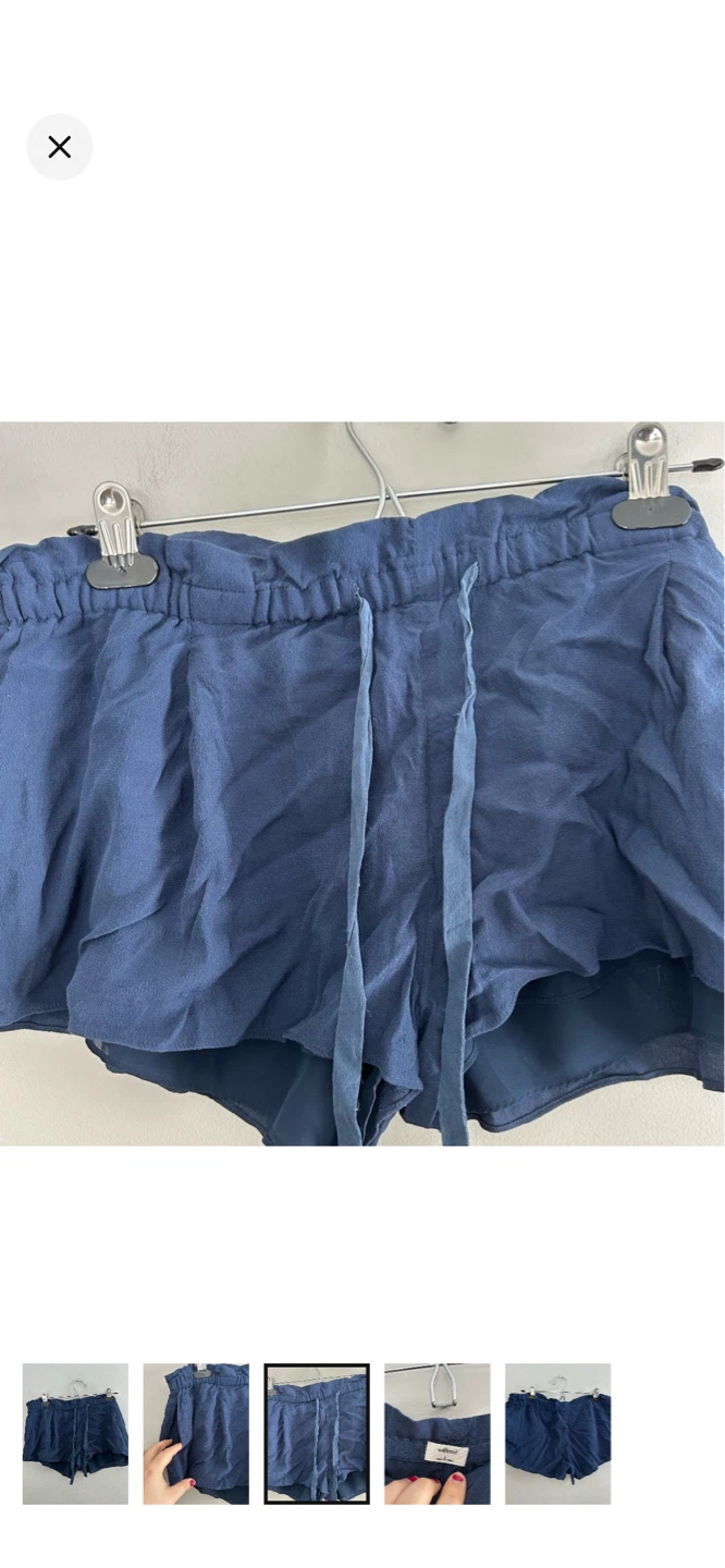 Wilfred Navy Blue Linen Blend Shorts - Size L - photo 3
