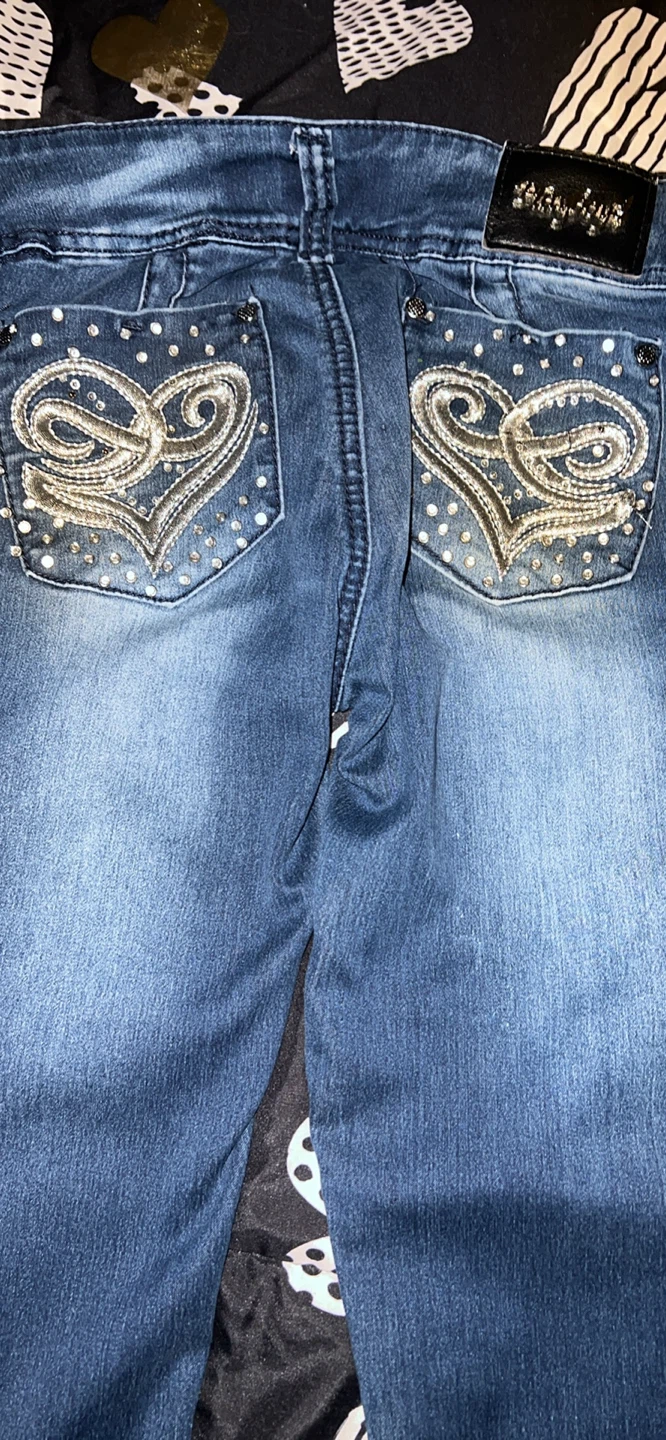 Playboy Women's Embellished Y2K  Blue Jeans - photo 2