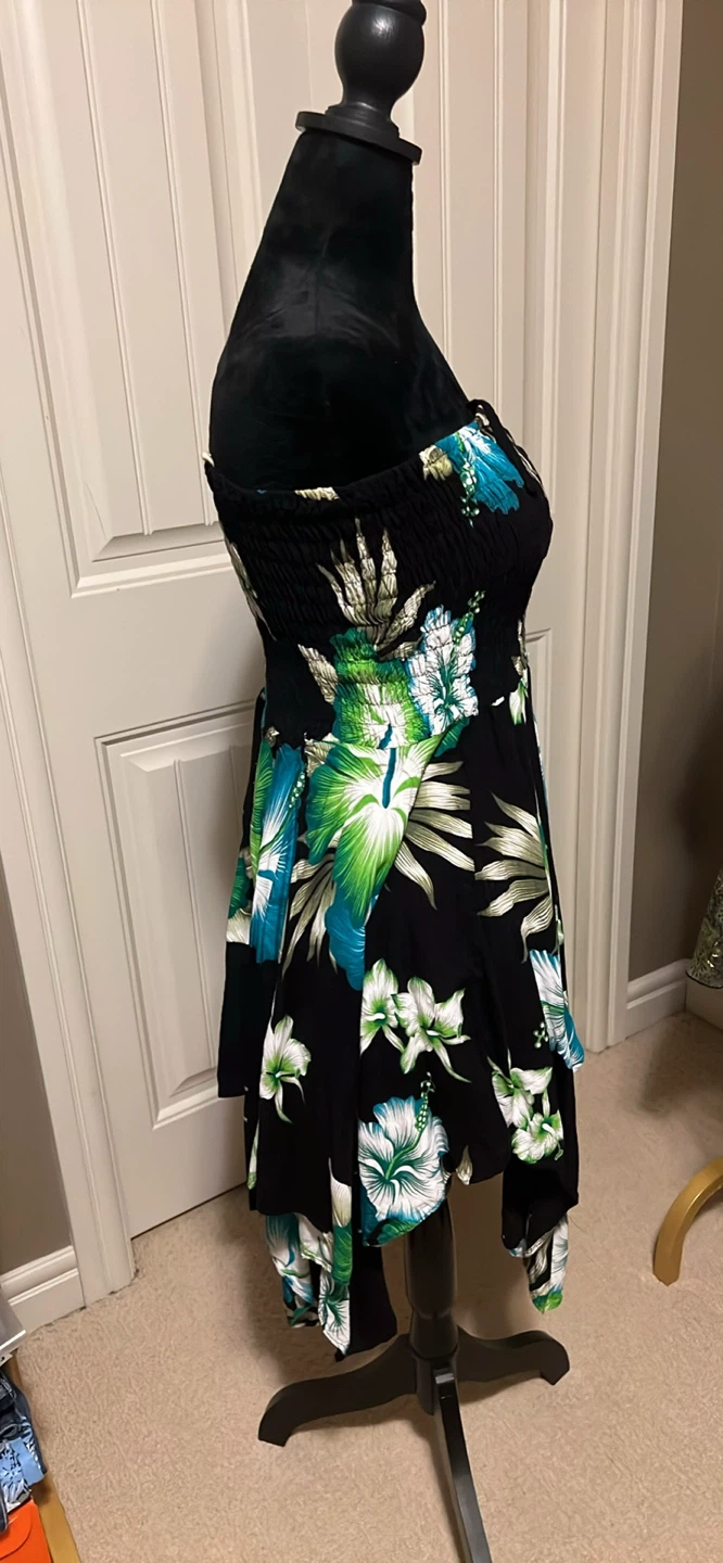 Strapless Tropical Print Dress - photo 3