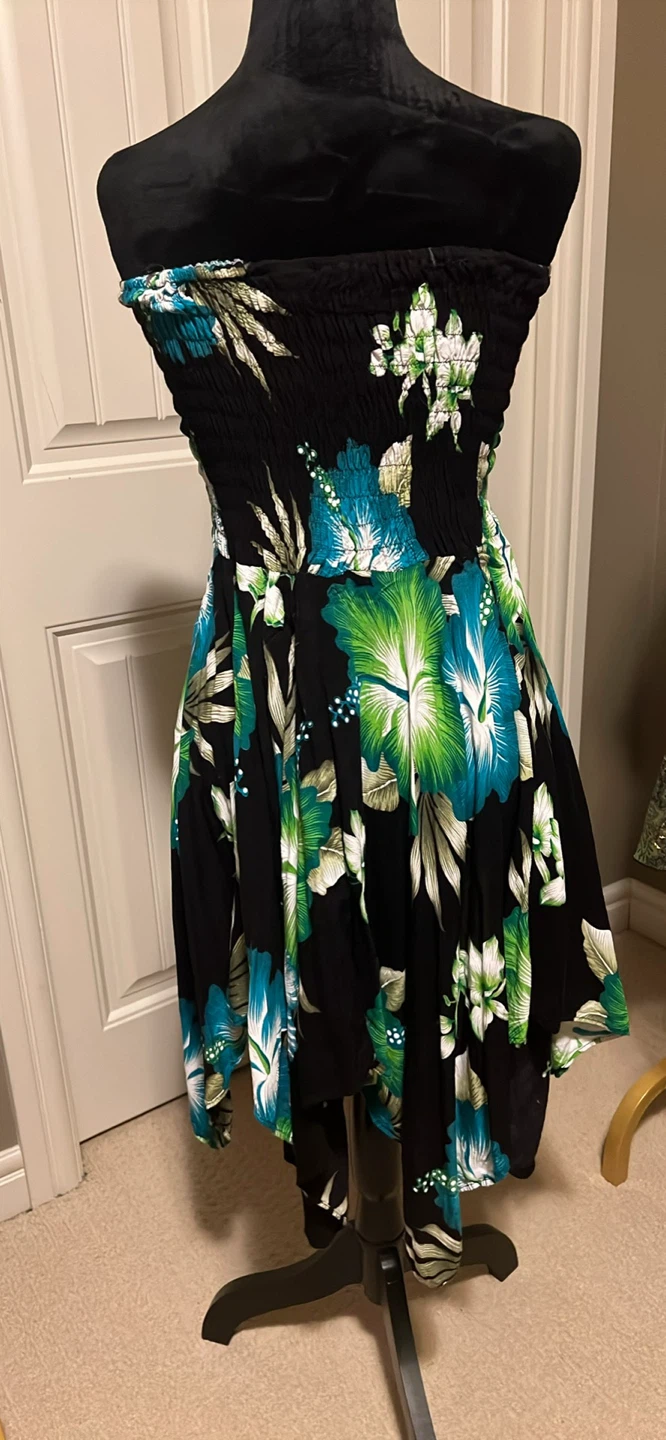 Strapless Tropical Print Dress - photo 2