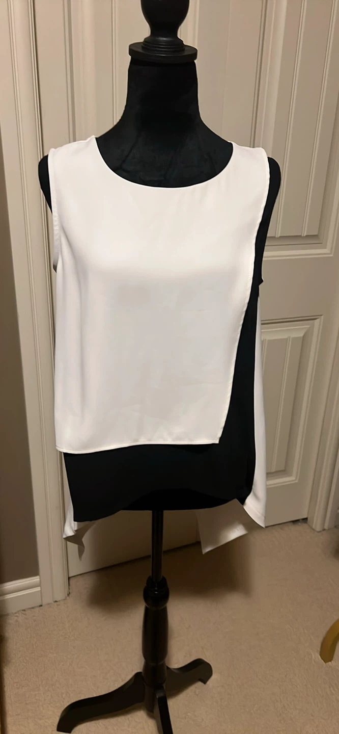 Joseph Ribkoff Women's sleeveless white and black layered top