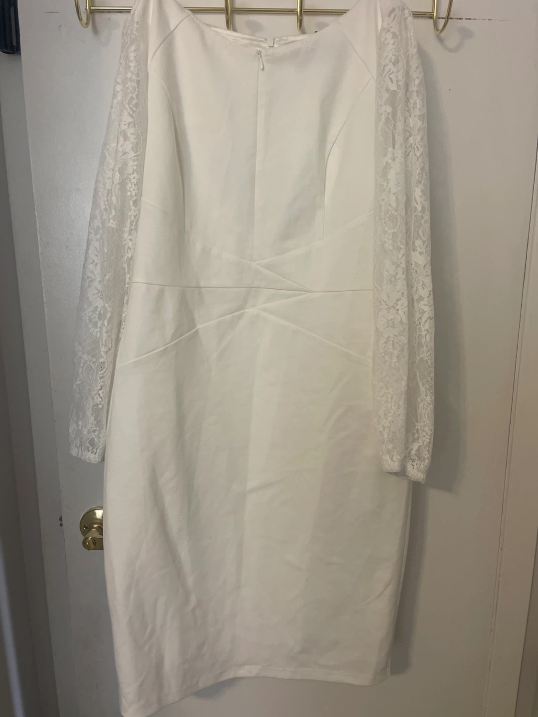White Lace Sleeve Dress