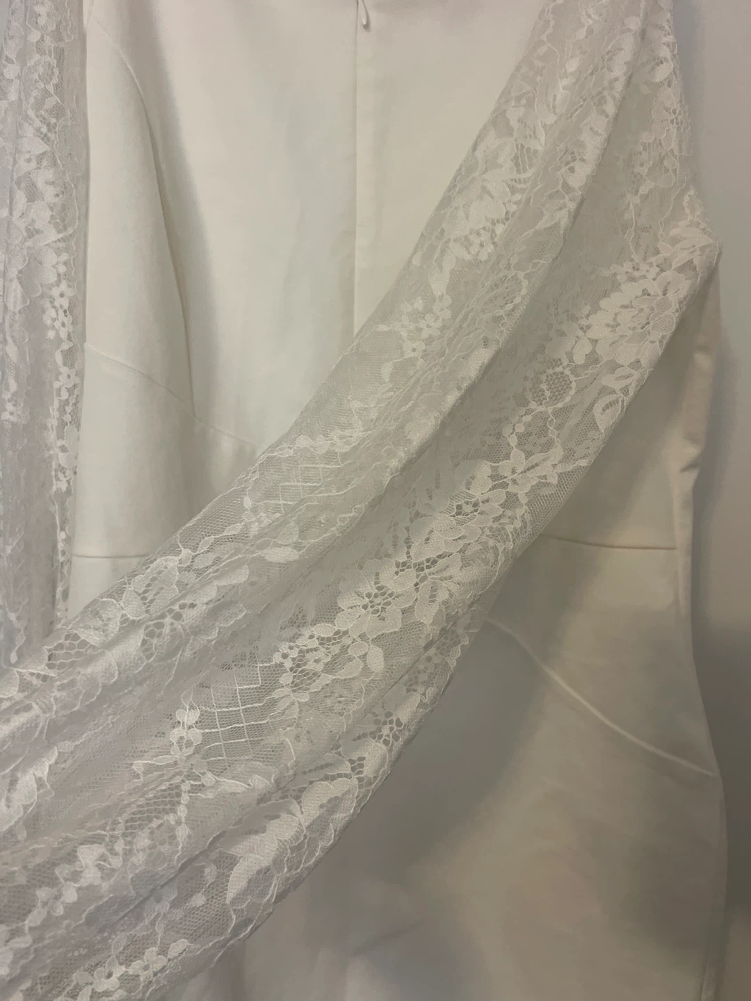 White Lace Sleeve Dress - photo 2