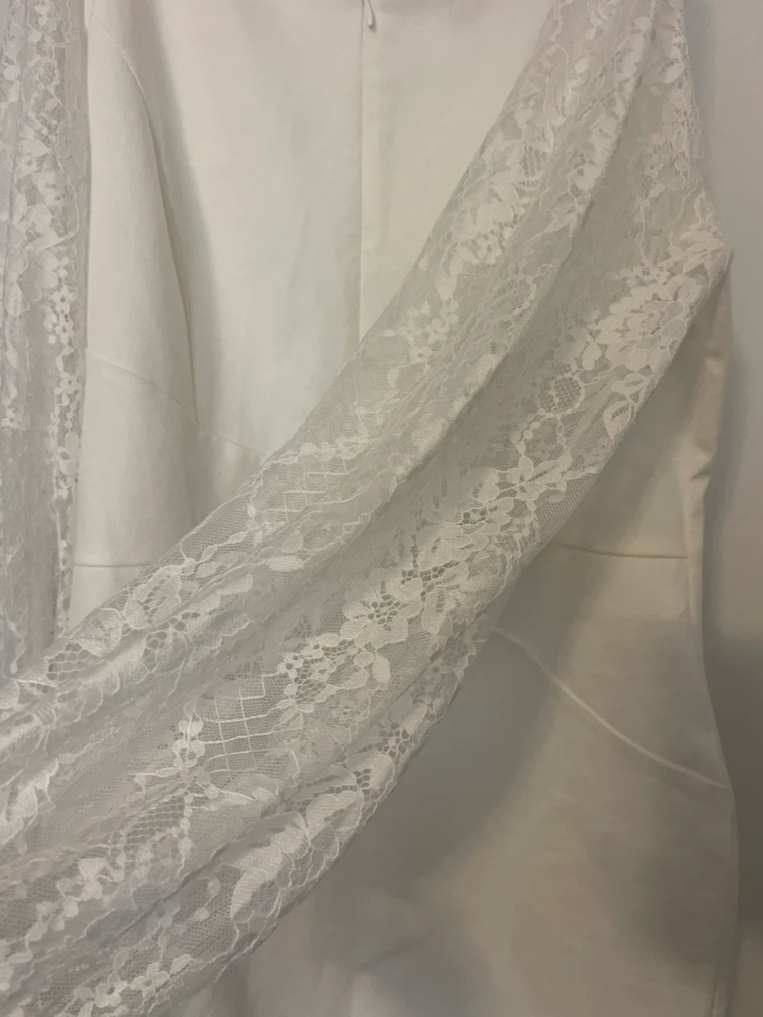 White Lace Sleeve Dress - photo 2