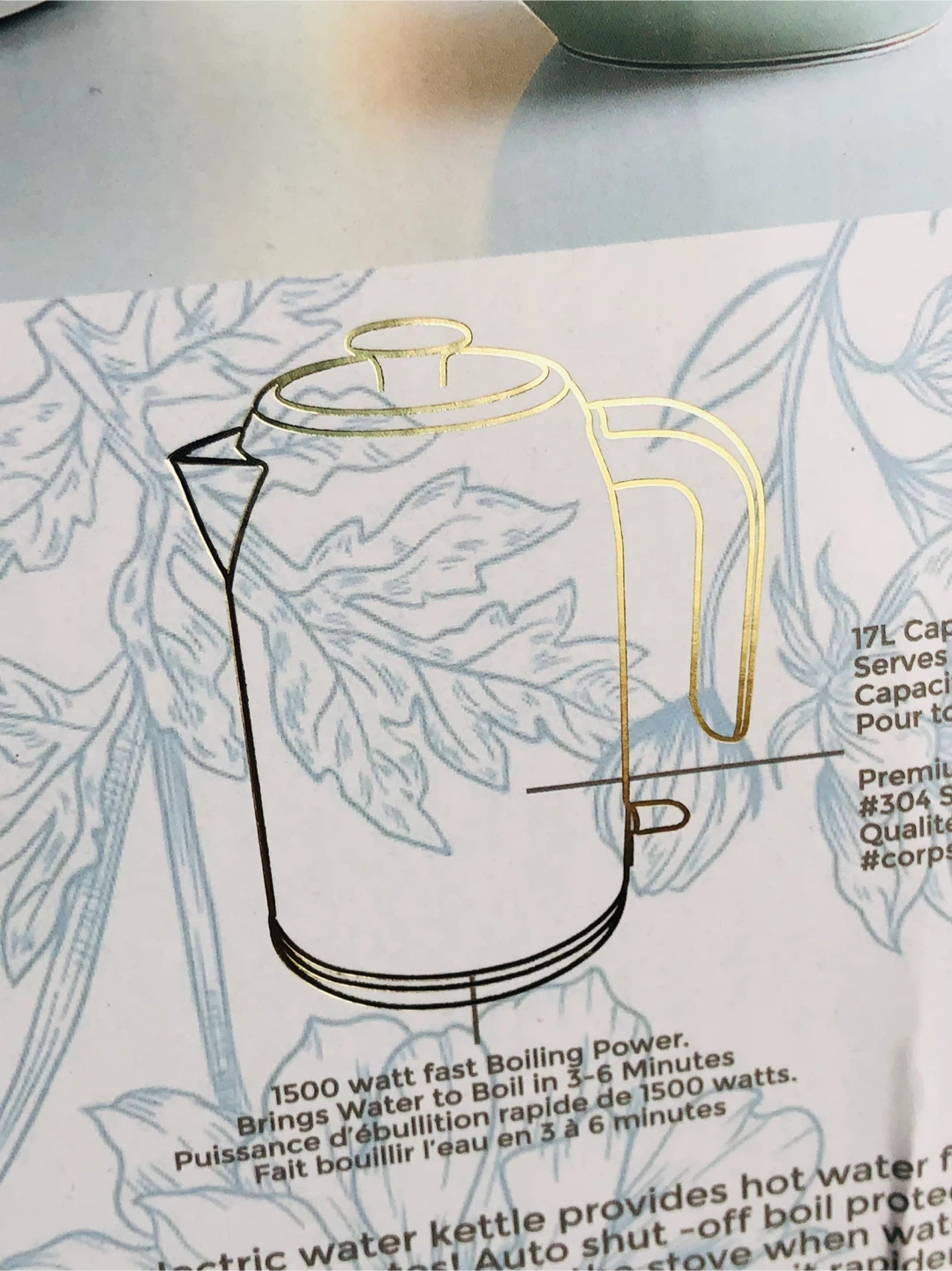 NEW Dwell Studio Electric Kettle 1.7L 1500W Floral - photo 3