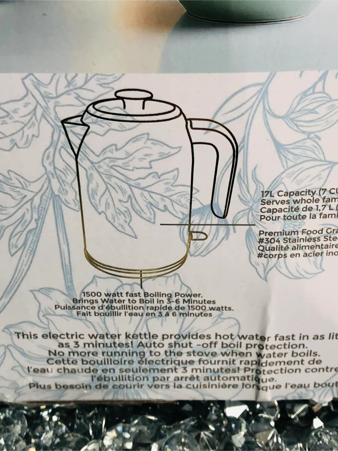 NEW Dwell Studio Electric Kettle 1.7L 1500W Floral - photo 4