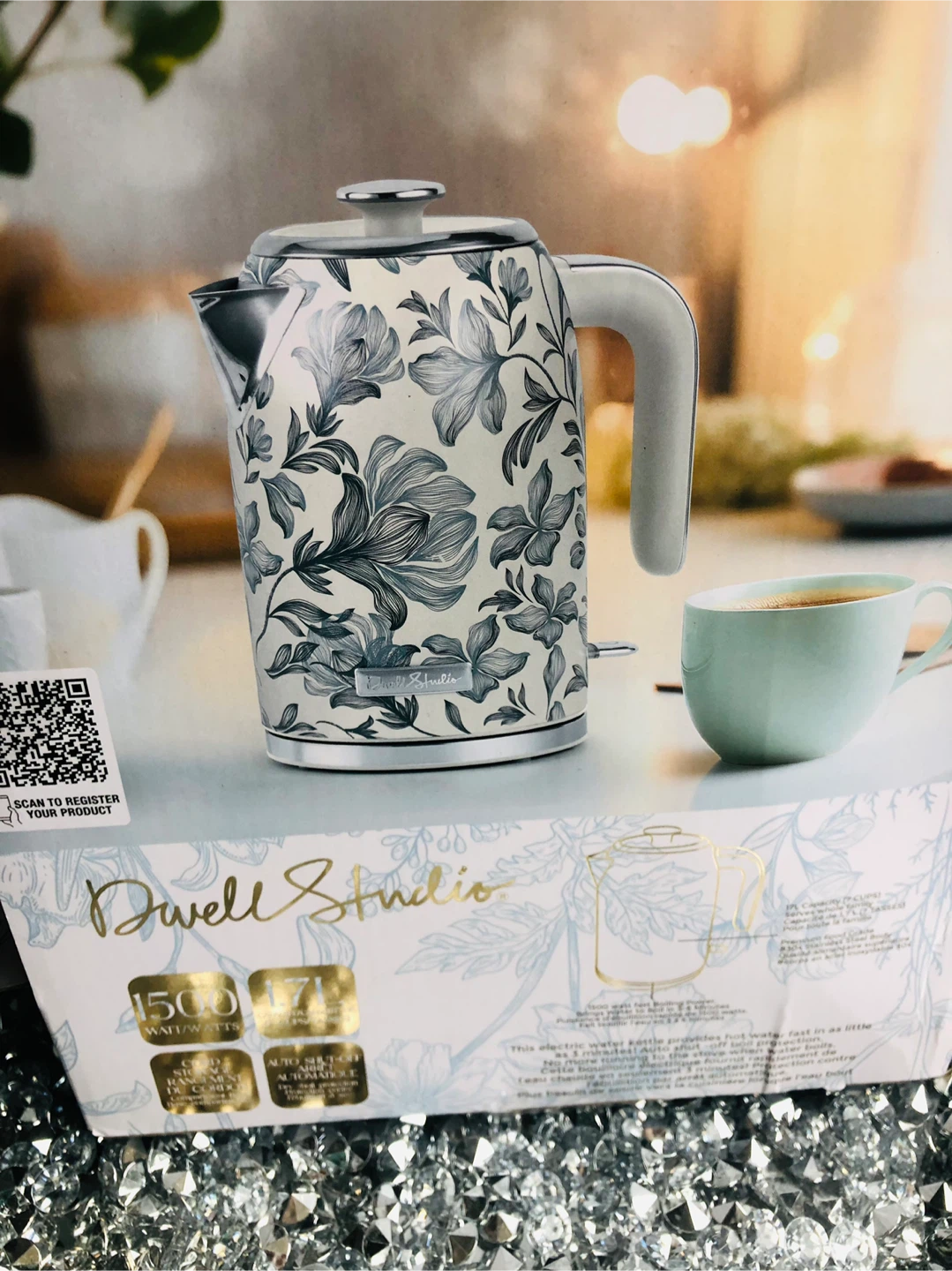 NEW Dwell Studio Electric Kettle 1.7L 1500W Floral