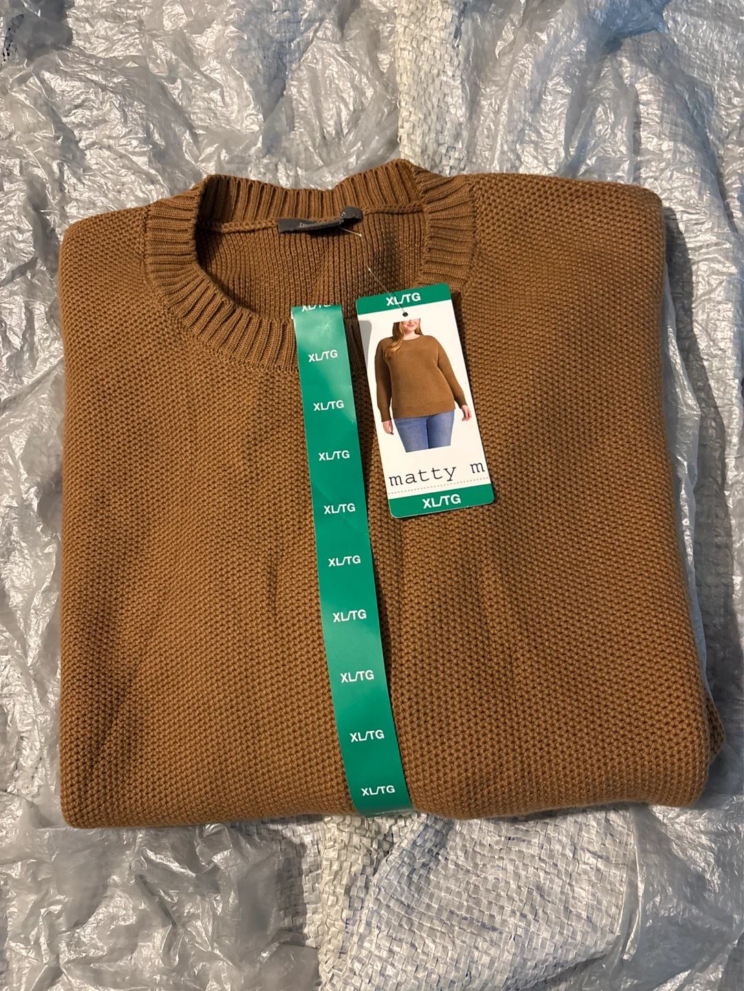 Matty M Brown Knit Sweater XL/TG