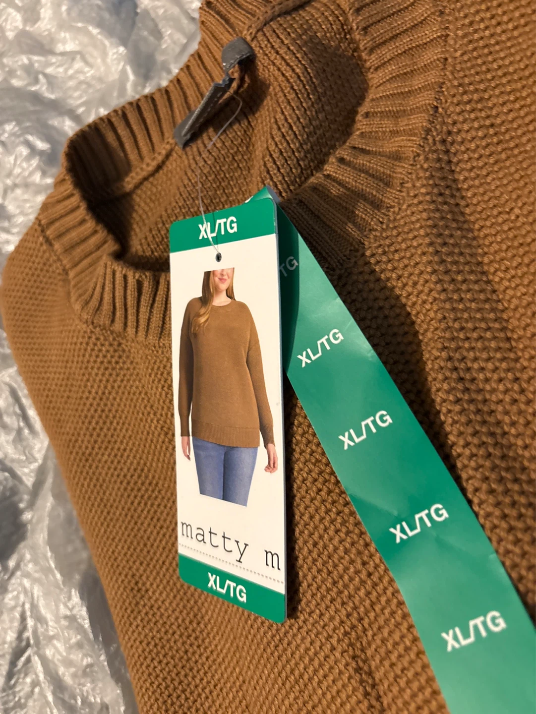 Matty M Brown Knit Sweater XL/TG - photo 2