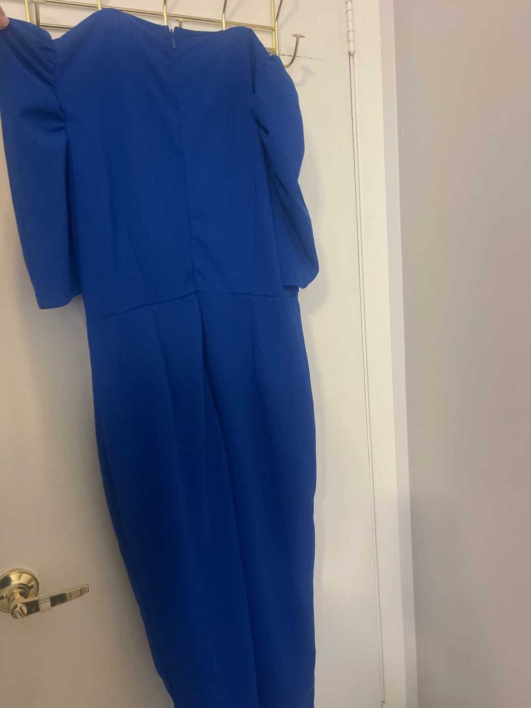 SHEIN Blue Embroidered Puff Sleeve Dress Size 10 - photo 4