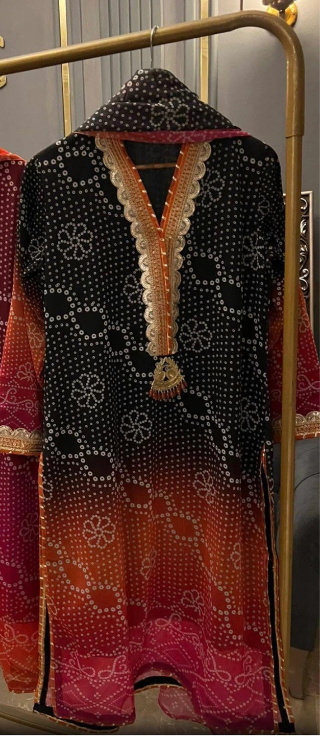 Brand New 3 piece chiffon chunri Dress