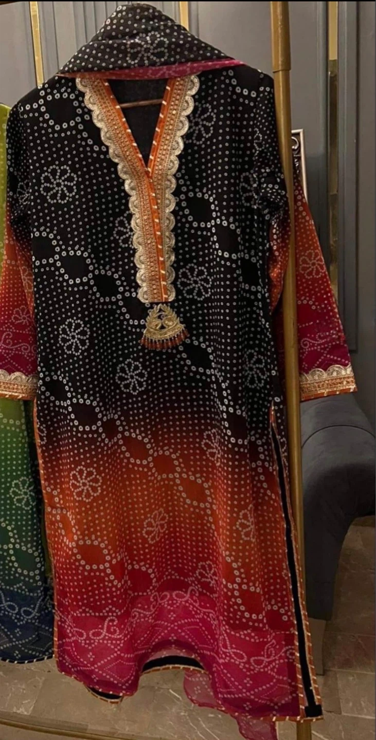 Brand New 3 piece chiffon chunri Dress - photo 3