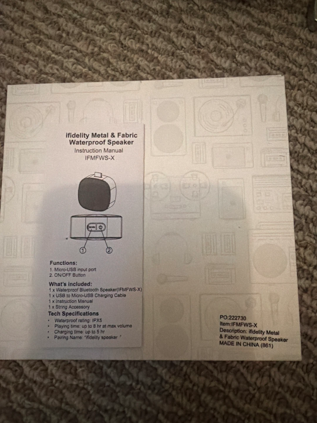 ifidelity Metal & Fabric Waterproof Speaker IFMFWS-X - photo 2