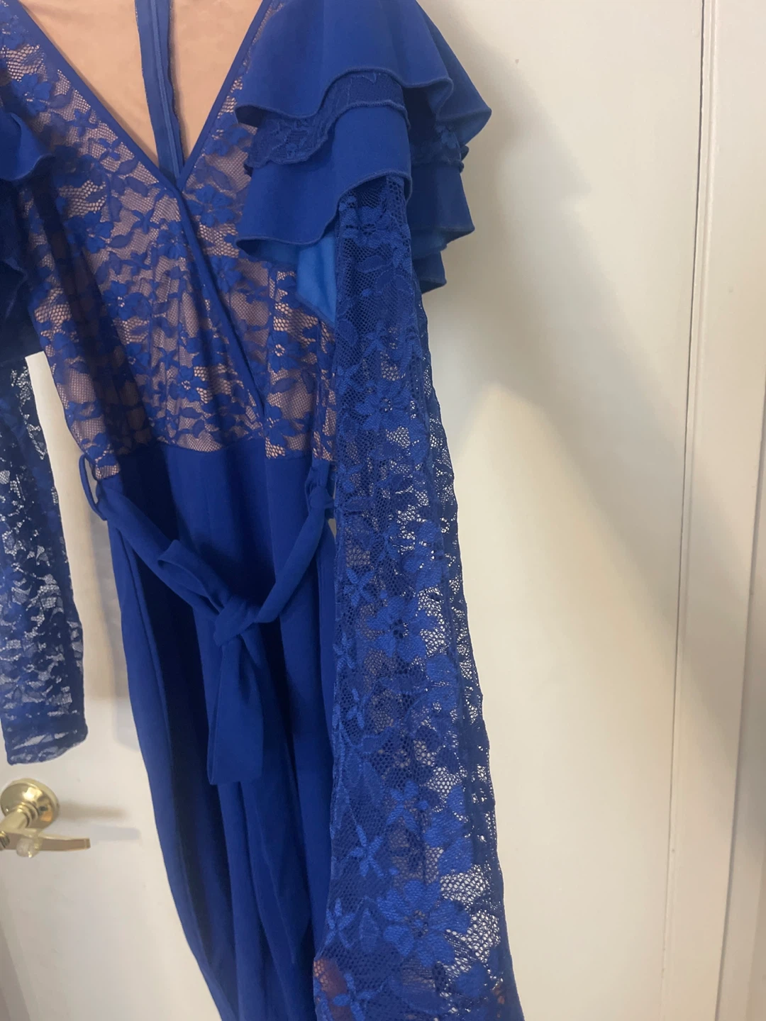 Royal Blue Lace Ruffle Jumpsuit - photo 3