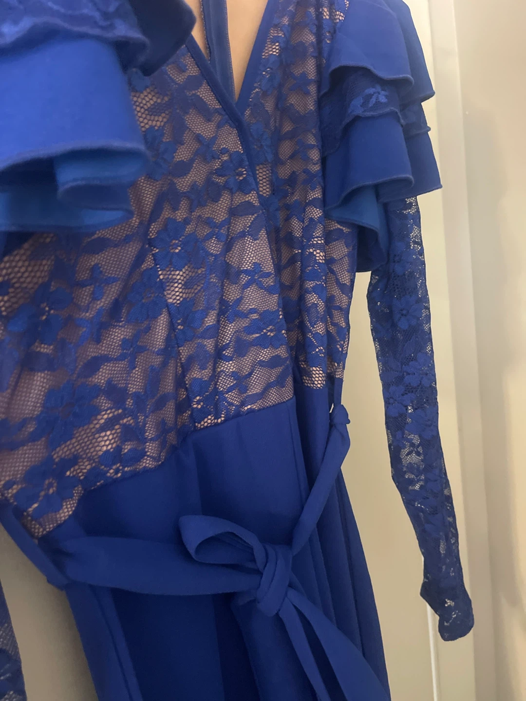 Royal Blue Lace Ruffle Jumpsuit - photo 4