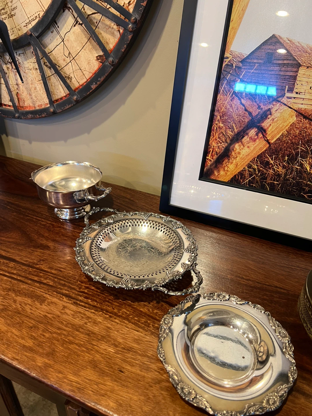 Vintage Ornate Silver-Plated Trio