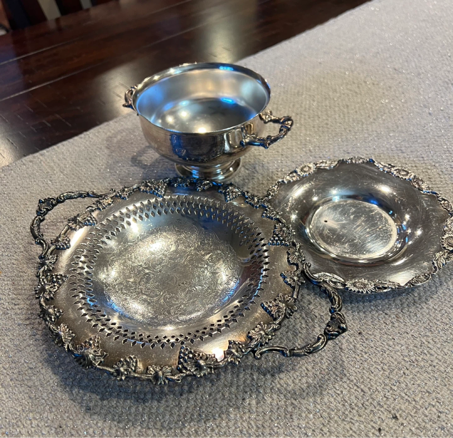Vintage Ornate Silver-Plated Trio - photo 5