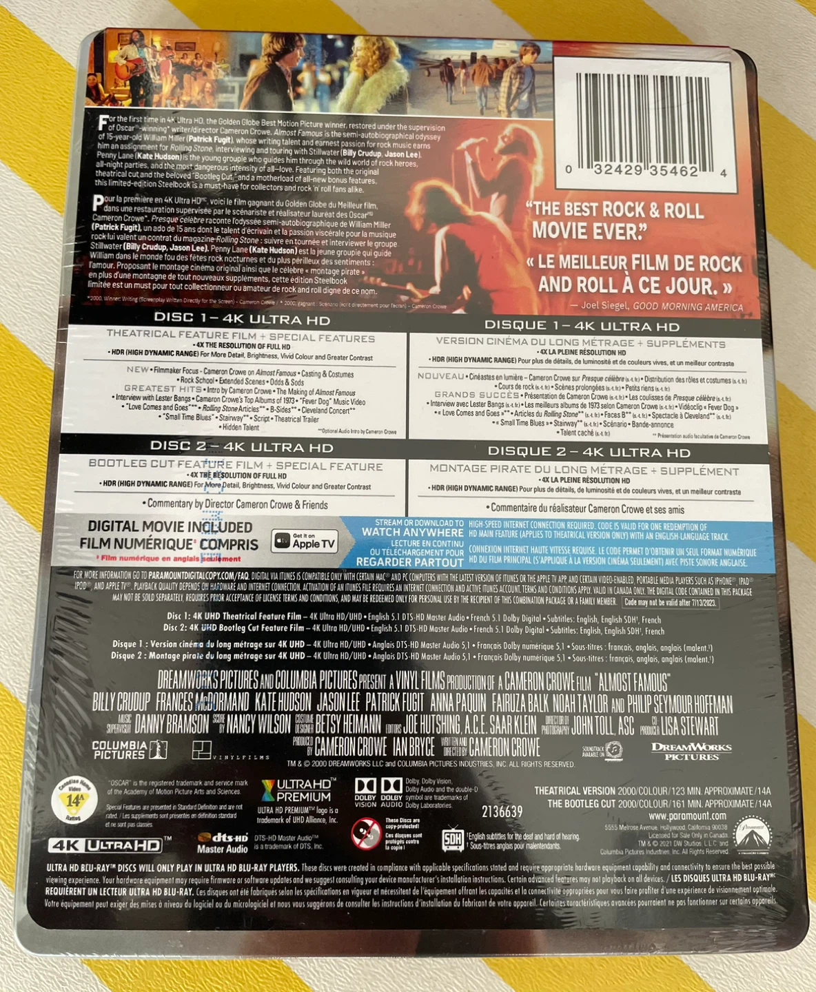 Almost Famous 4K Steelbook *New, OOP - photo 2