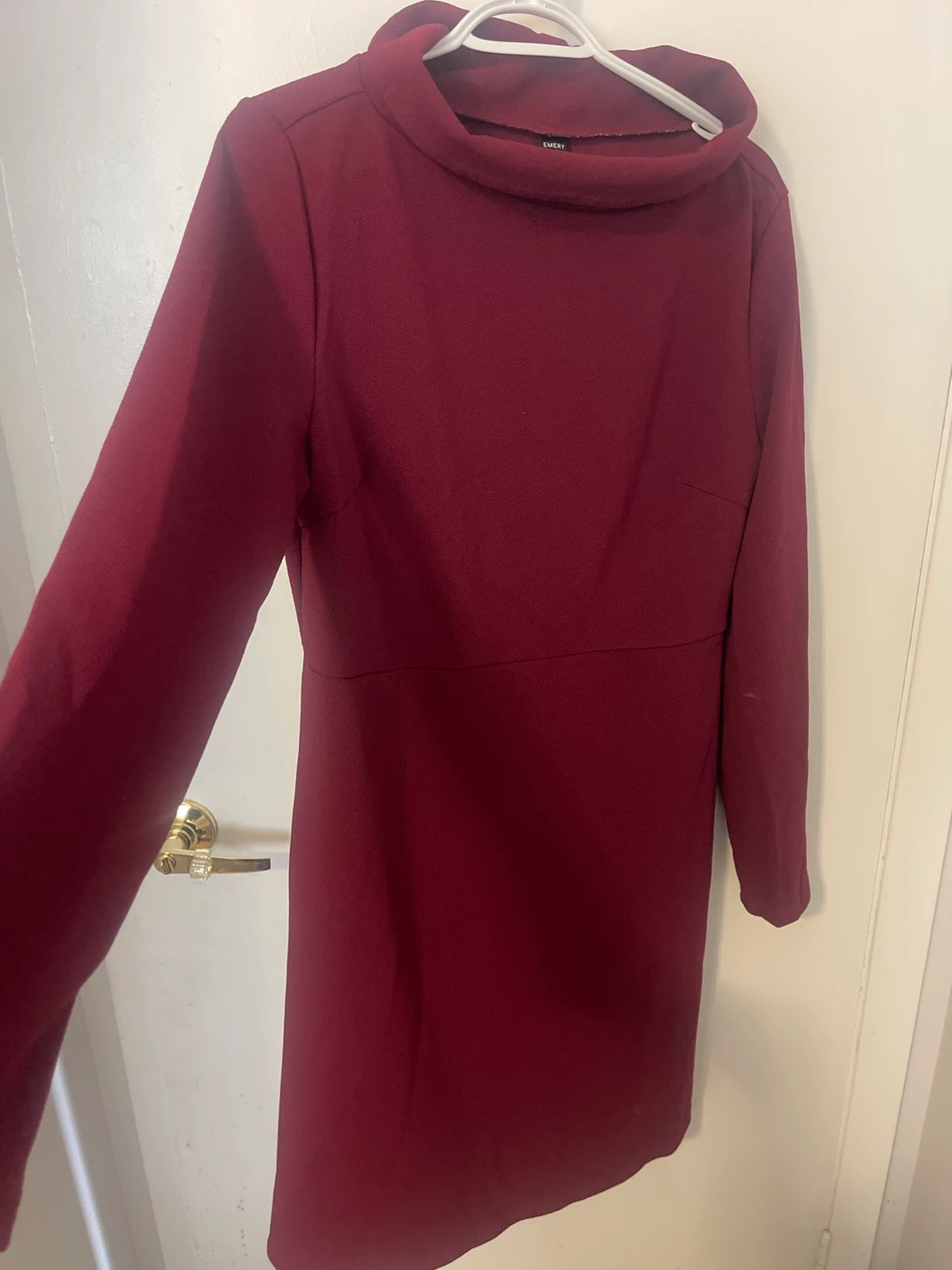 SHEIN Burgundy Long Sleeve Mock Neck Dress - photo 2