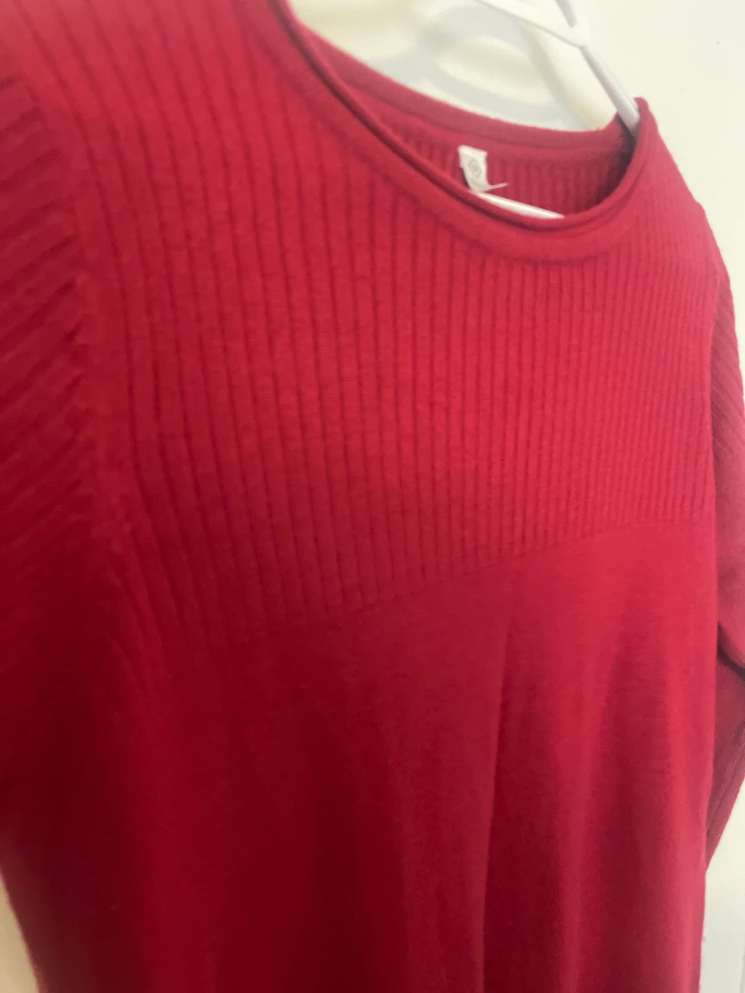 Red Crew Neck Sweater Dress - photo 2