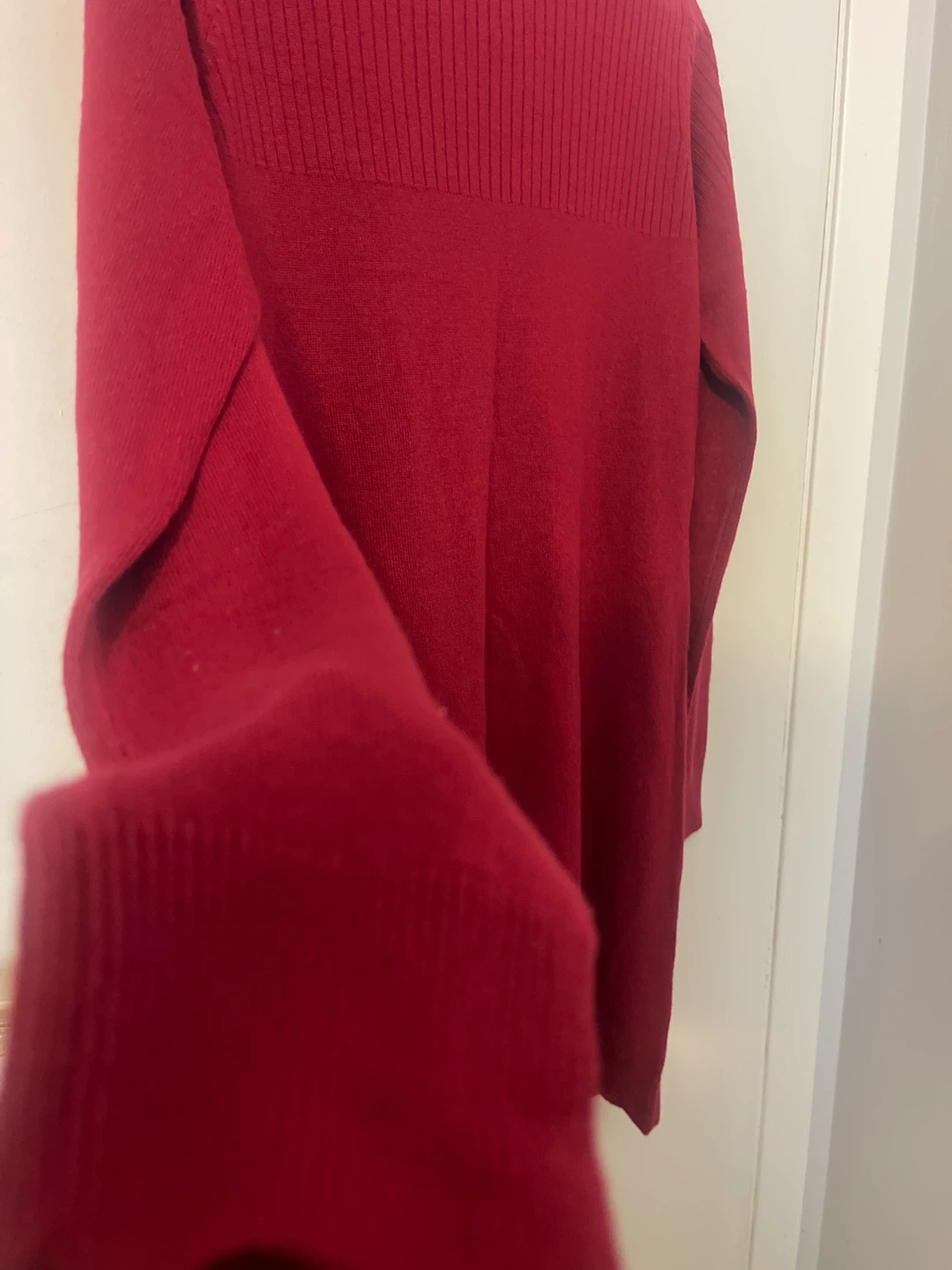 Red Crew Neck Sweater Dress - photo 3
