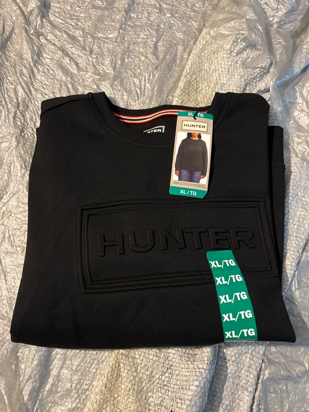 Ladies Hunter Black Crewneck Sweatshirt XL/TG