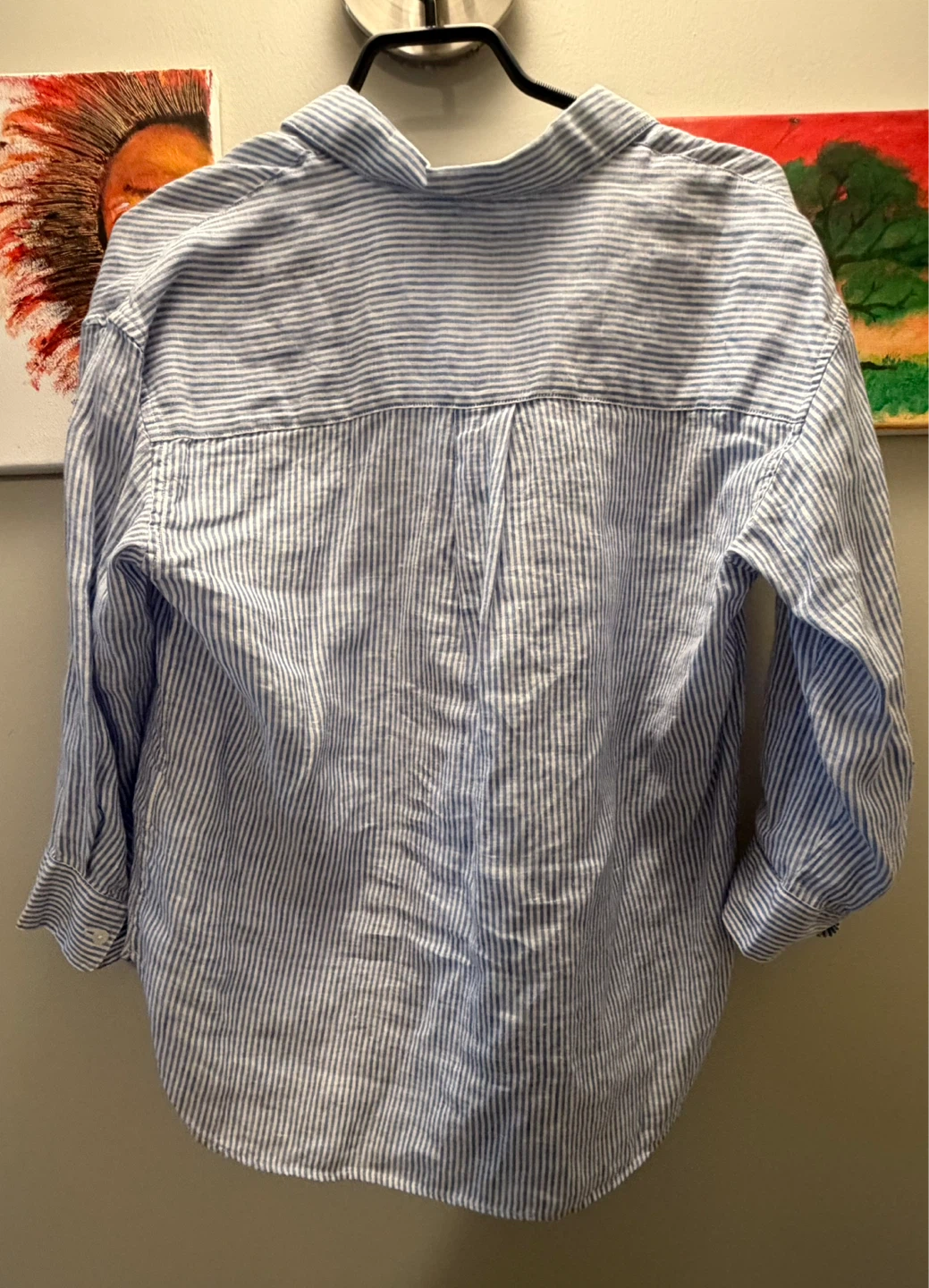 UNIQLO Striped Linen Blend V-Neck Shirt - XS/TP - photo 2