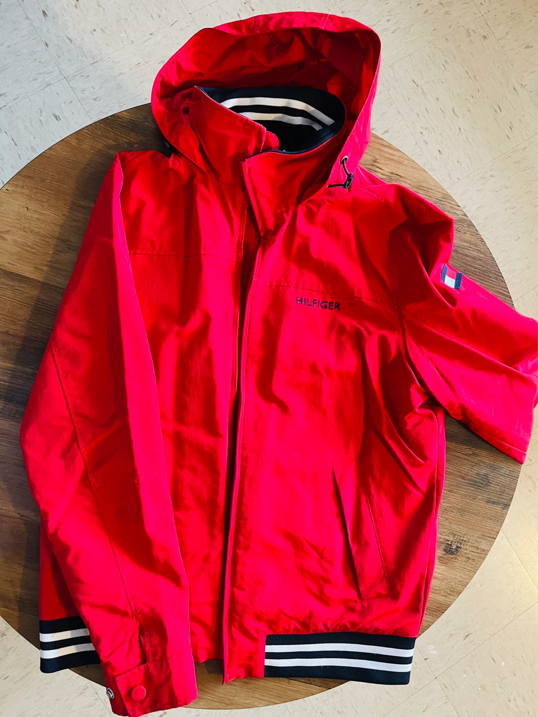 Tommy Hilfiger Red Hooded Jacket - Size S