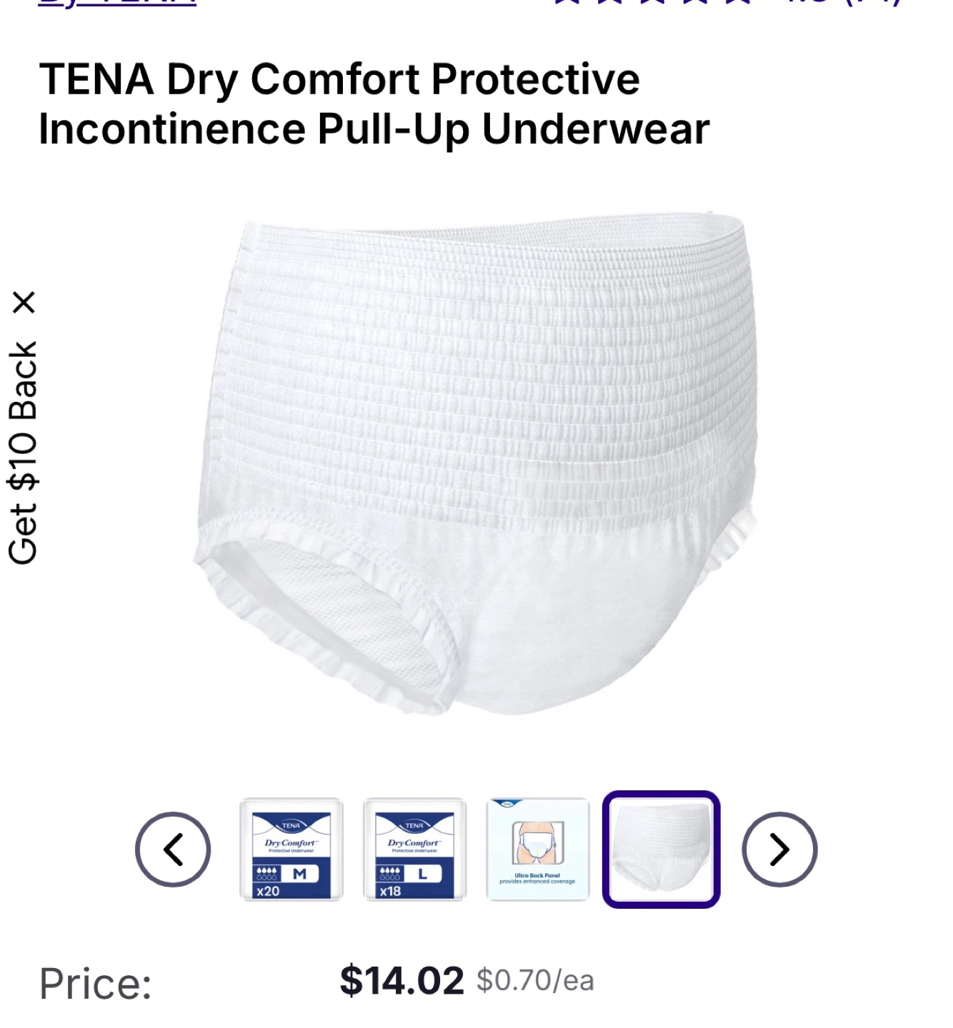 TENA Dry Comfort Protective Underwear - Size Medium (20 Pack) - photo 2
