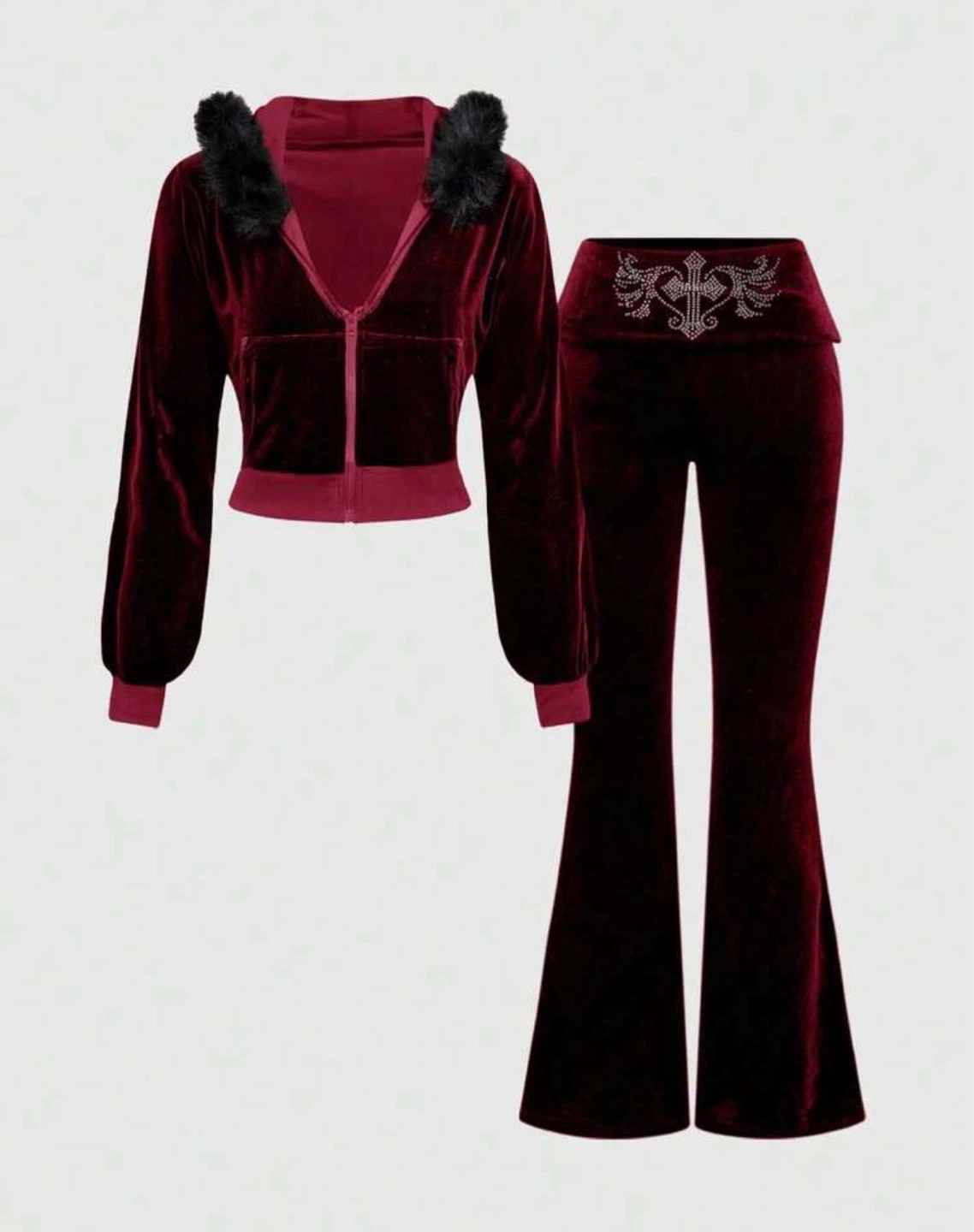 Goth Y2K Two Piece Tracksuit