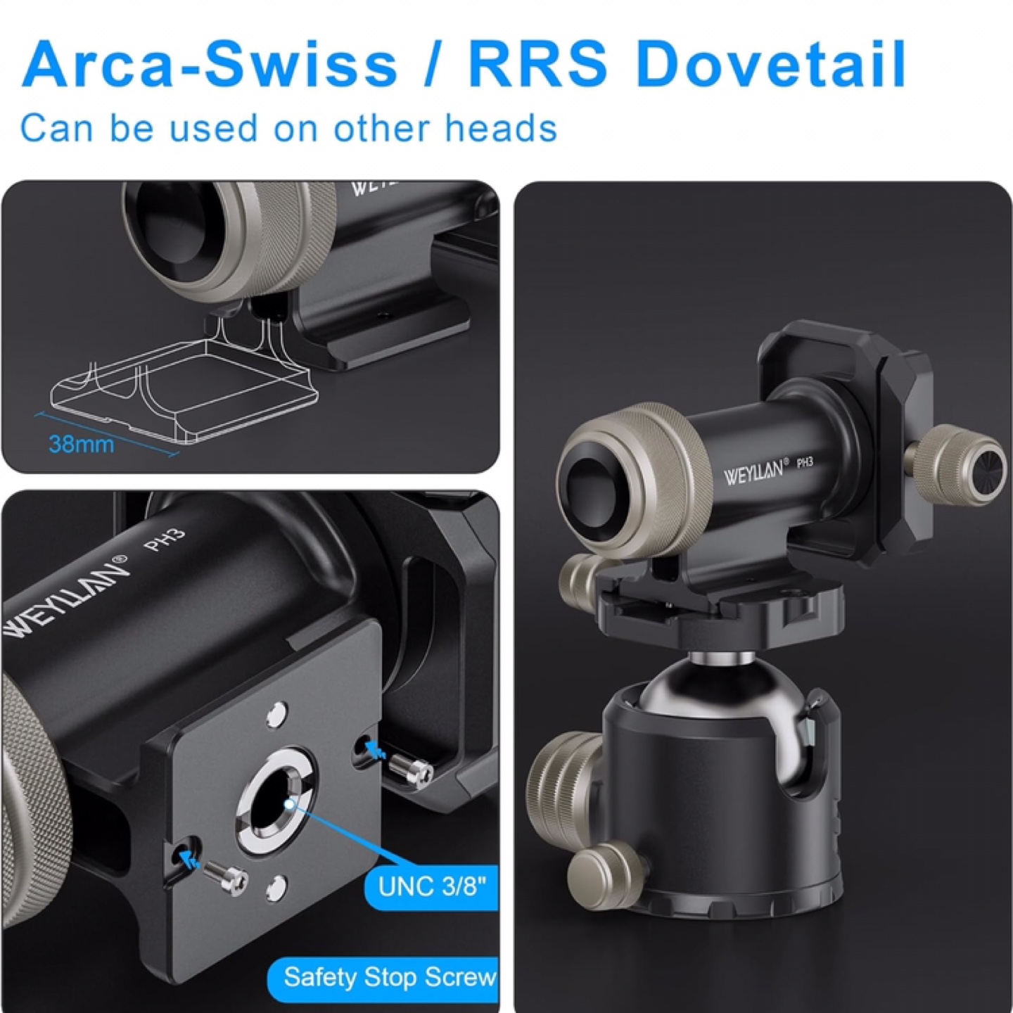 WEYLLAN PH3 Camera Gimbal Tripod Head - photo 5
