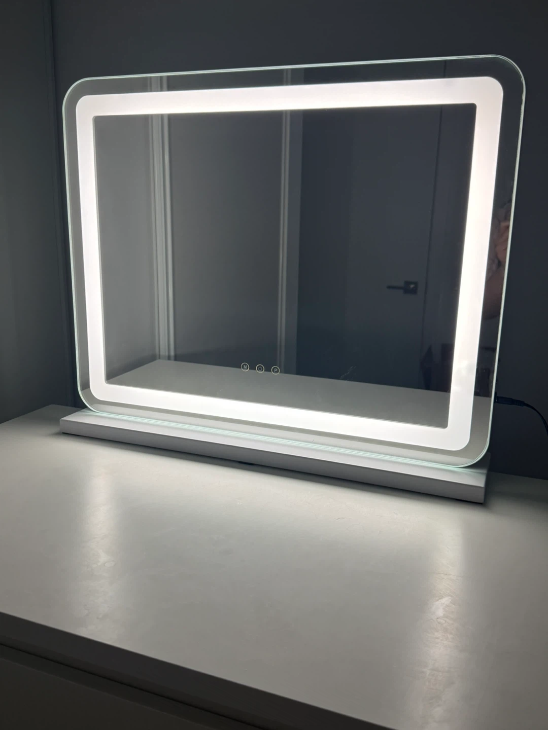 Large LED Vanity Mirror w/ Touch Controls & Magnifying Mirror - photo 4