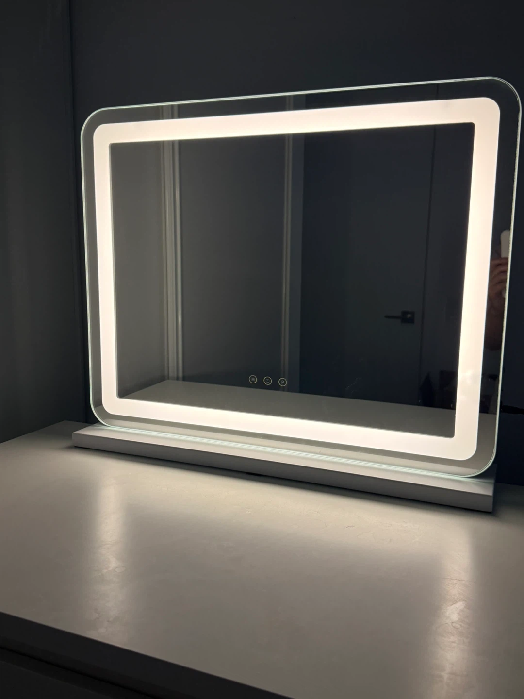 Large LED Vanity Mirror w/ Touch Controls & Magnifying Mirror - photo 3