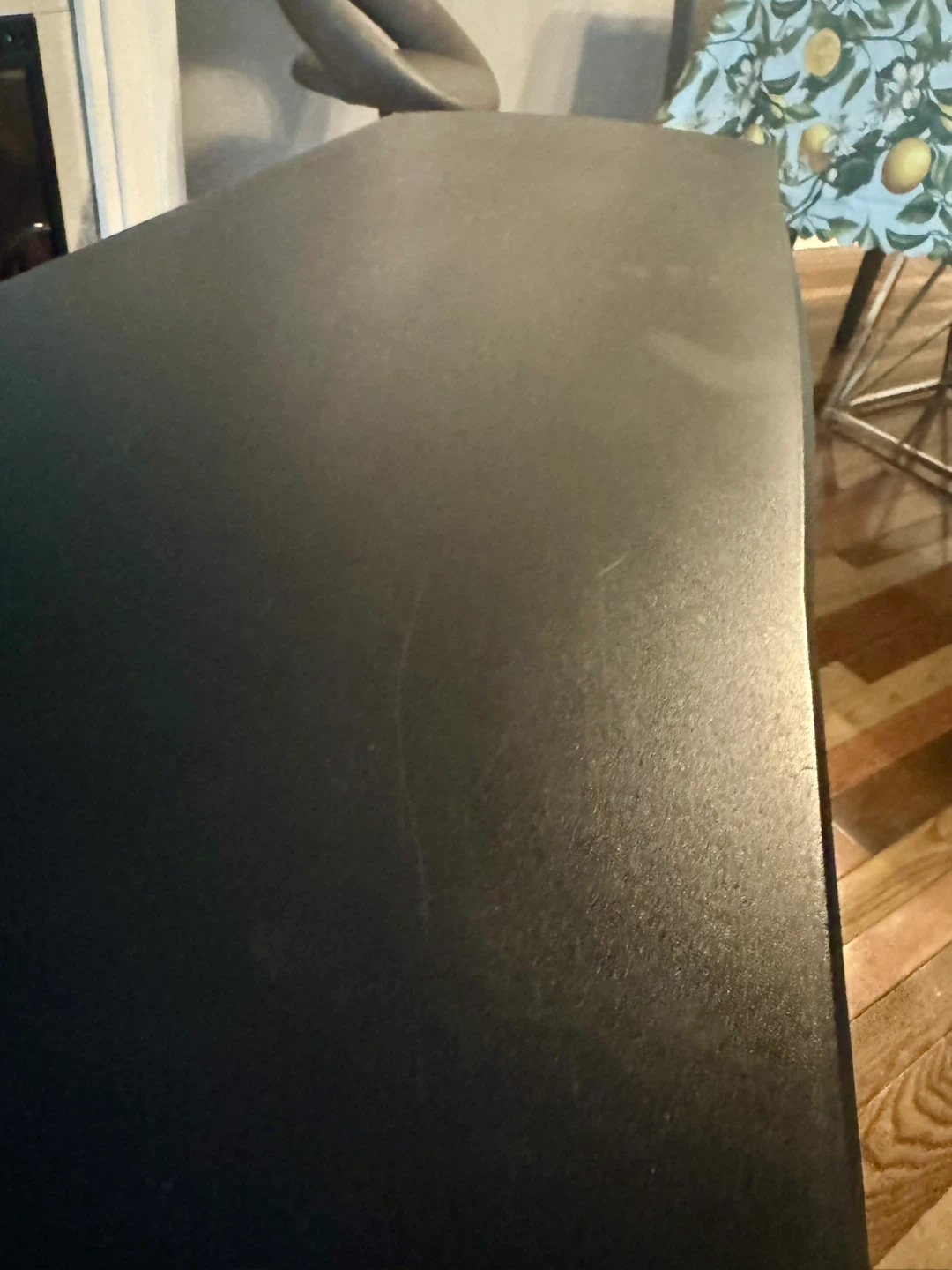 Black TV Stand with Glass Shelves - photo 5